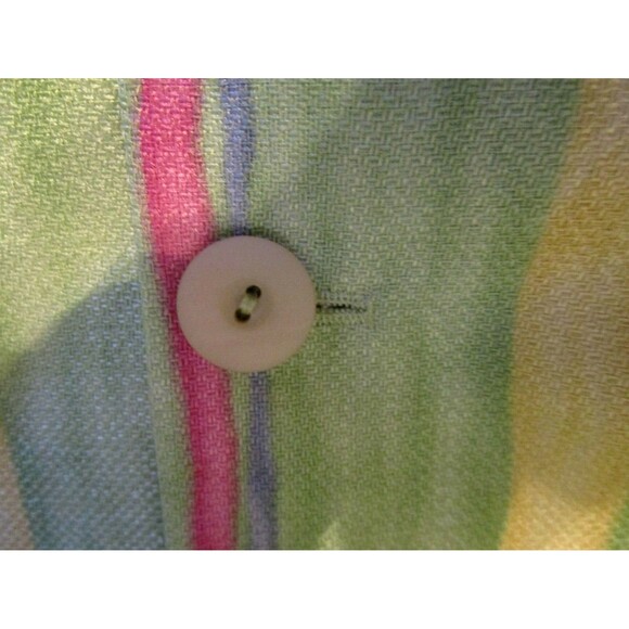 JM Studio by John Meyer Blazer Green Yellow Pink Striped Lined Jacket Womens 12P - Picture 6 of 8